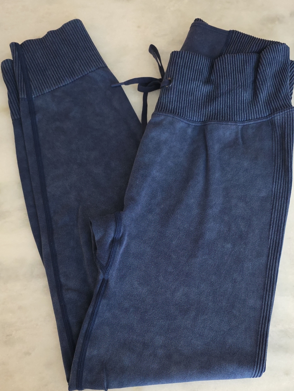 PINK Victoria's Secret Navy Blue Ribbed Waist Leggings